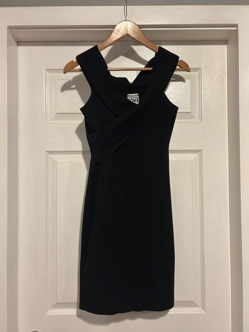 Classic Black Cross-Front Mini Dress